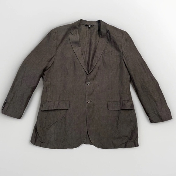 Banana Republic 100% Linen Blazer Men's 44R Gray Jacket Modern Slim Fit Preppy - Picture 1 of 15